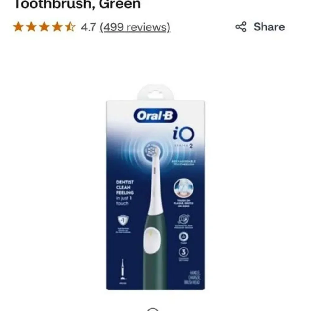 Oral-B iO Series 2 Rechargeable Electric Toothbrush, Green
